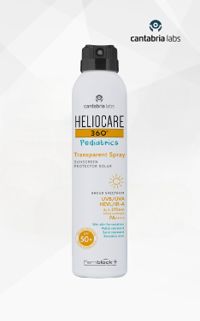 Heliocare 360 Pediatrics Transparent purškiama apsauga nuo saulės vaikams SPF 50+, 200 ml